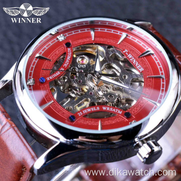 Fashion Black Golden Star Luxury Design Clock WINNER Mens Watch Top Brand Luxury Mechanical Skeleton Watch Relogio Masculino